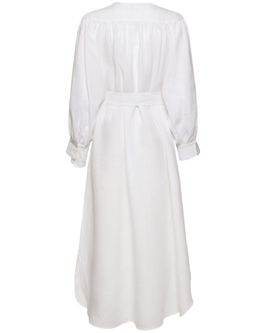Eres White Aimee Linen Maxi Dress