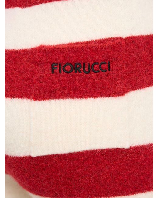 Fiorucci Red Damen Striped Wool Blend Knit Shorts