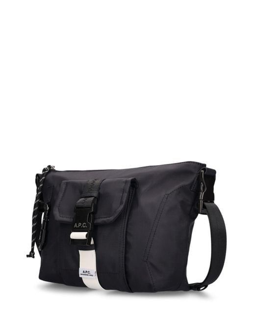 A.P.C. Black Nylon Crossbody Bag for men