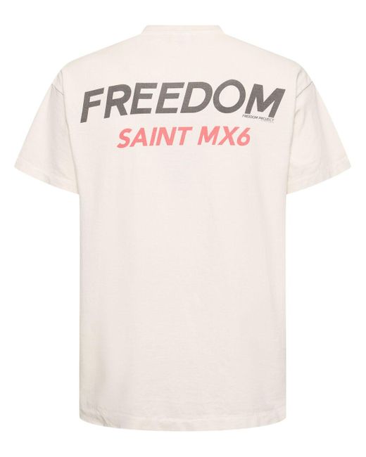 Saint Michael T-shirt "freedom X Saint Mx6" in White für Herren
