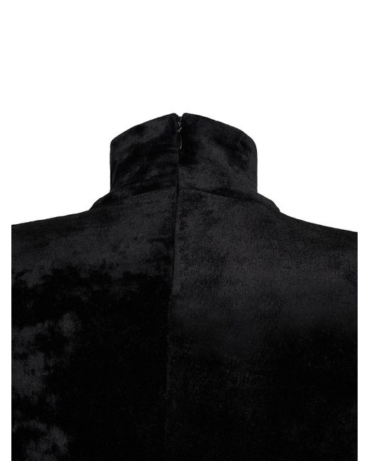 Balenciaga Velvet Turtleneck Dress in Black | Lyst