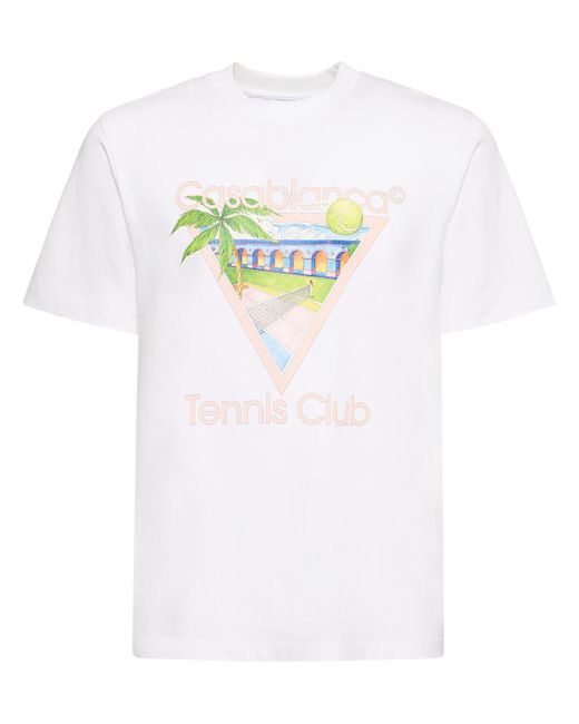 Casablancabrand White Tennis Club Organic Cotton T-Shirt