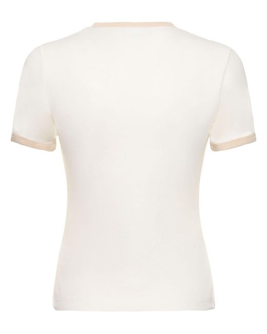 Camiseta de algodón estampado Courreges de color White