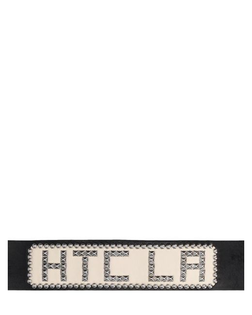HTC 4cm Breiter Ledergürtel Mit Nieten "htc L.a." in Black für Herren