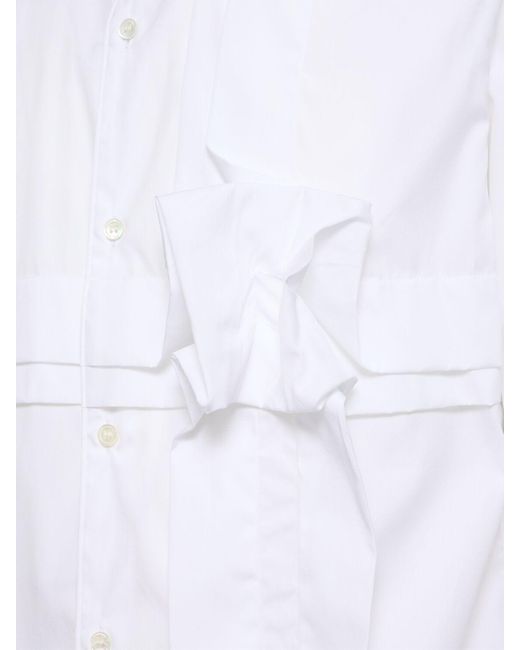 Comme des Garçons Herren Hemd Aus Baumwollpopeline Mit 3D-Rose in White für Herren