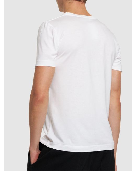 T-shirt in cotone e lyocell di CDLP in White da Uomo