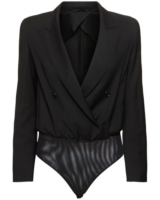 Max Mara Black Mirra Wool Jacket Bodysuit