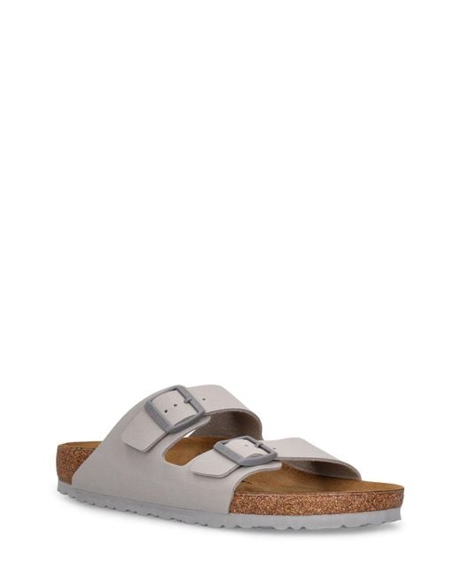 Birkenstock White Arizona Faux Leather Sandals for men