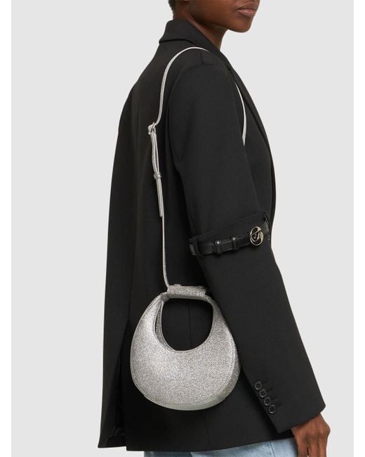 Staud Gray Good Night Moon Leather Shoulder Bag