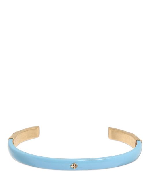 Maison Margiela Blue Enamel Crystal Star Cuff Bracelet