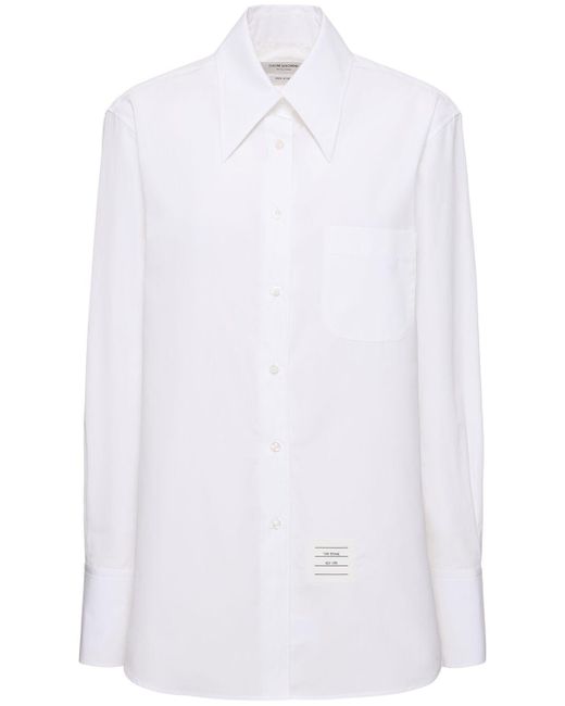 Thom Browne White Klassisches Hemd Aus Baumwollpopeline