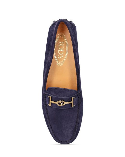 Tod's Blue Gommini Suede Loafers