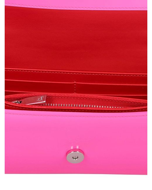 Christian Louboutin Loubi54 Hot Pink Patent Leather Shoulder Bag New