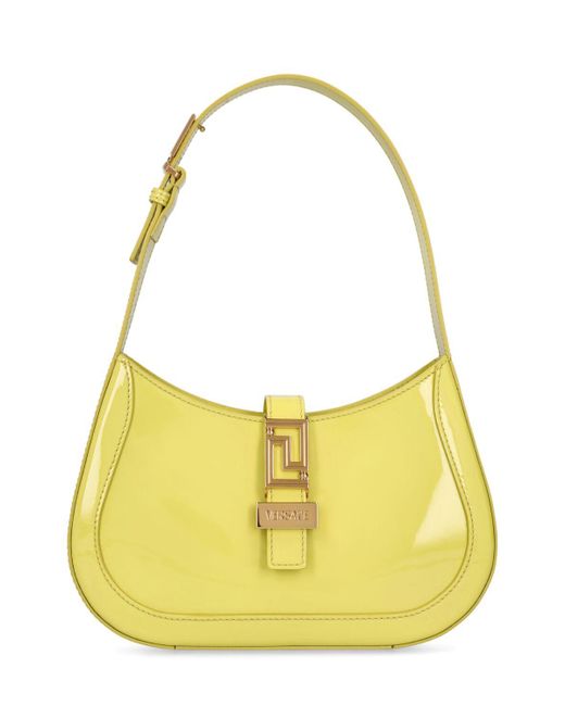Versace Yellow Small Leather Hobo Bag