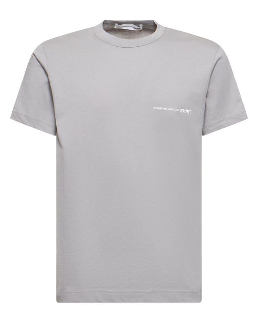 Comme des Garçons Gray Logo Cotton T-shirt for men