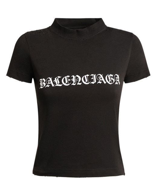 T-shirt in cotone di Balenciaga in Black