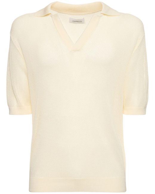 Laneus Natural Cotton Mesh S/s Polo for men