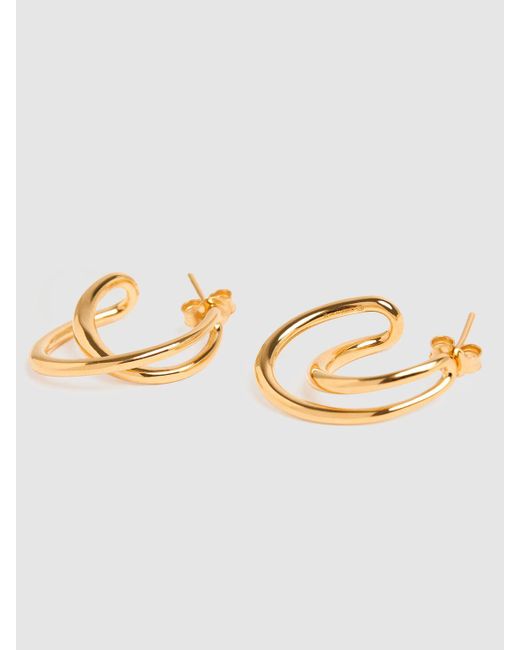 Charlotte Chesnais Metallic Mini Initial Vermeil Hoop Earrings
