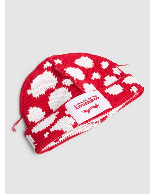 Uomo Cappello Beanie Loverboy di Charles Jeffrey in Red da Uomo