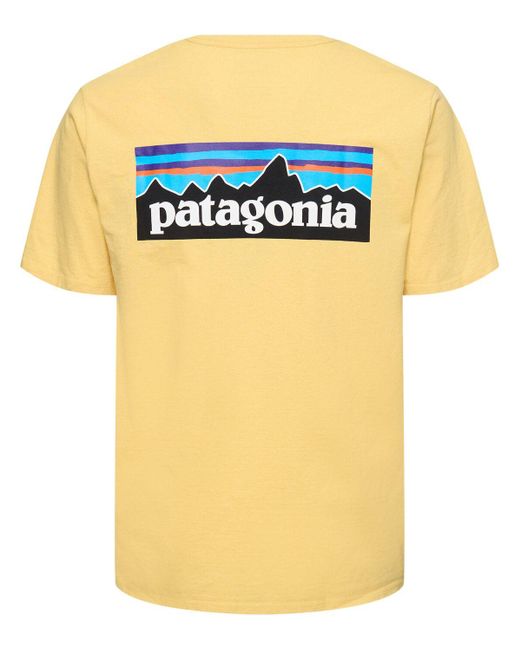 Patagonia T-shirt "p-6 Logo Responsibility" in Yellow für Herren