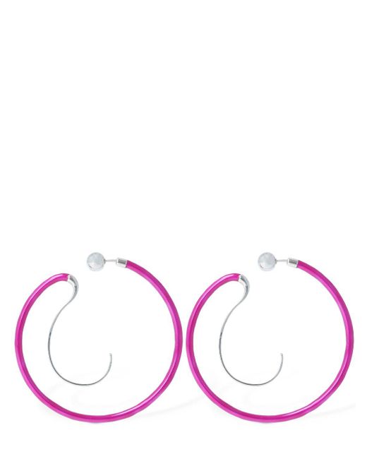 Panconesi Pink Upside Down M Hoop Earrings