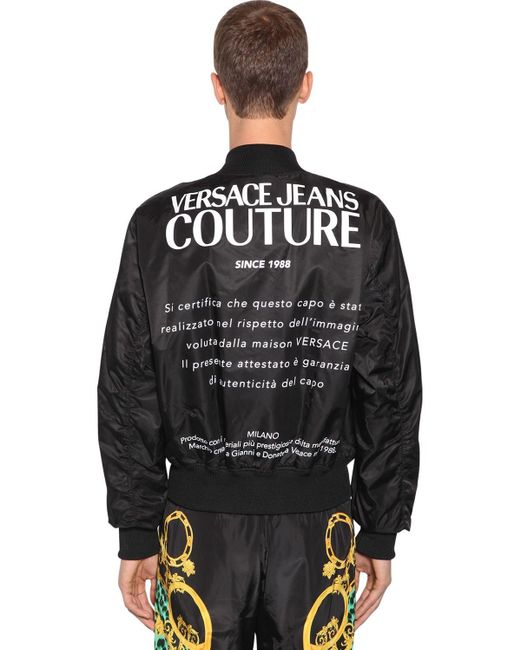 Versace Jeans Black Reversible Bomber Jacket for men