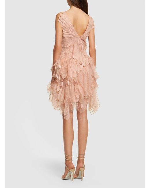 Lvr exclusive - robe courte en tulle floqué Zimmermann en coloris Pink