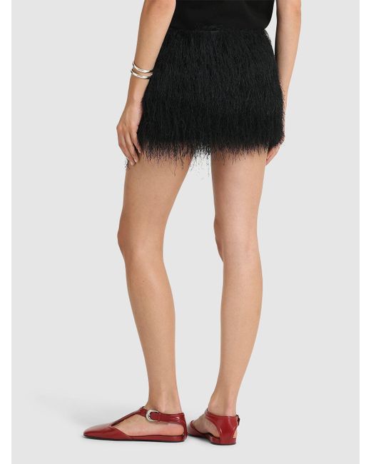 Entire studios Black Micro Fringe Skirt