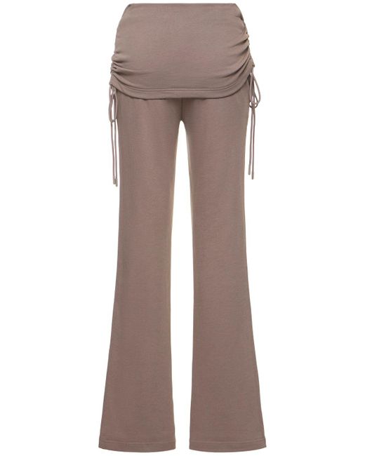 Pantaloni con vita da risvoltare di Adidas By Stella McCartney in Brown
