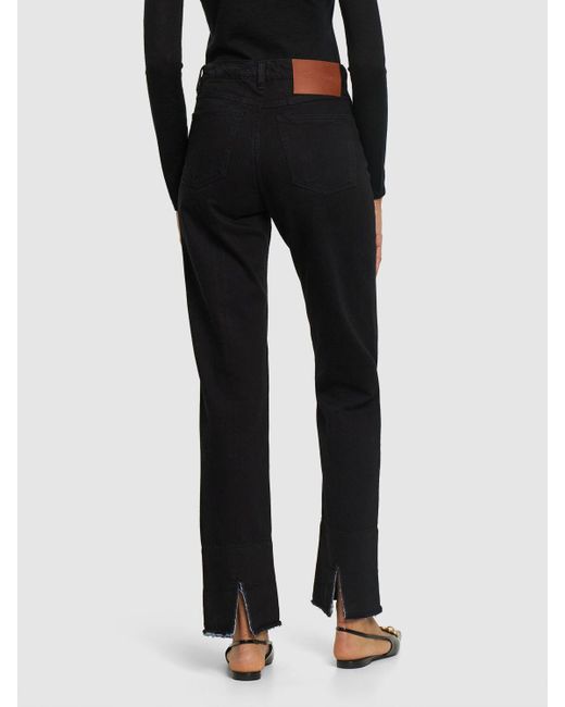 Jeans cropped con cintura alta Victoria Beckham de color Black