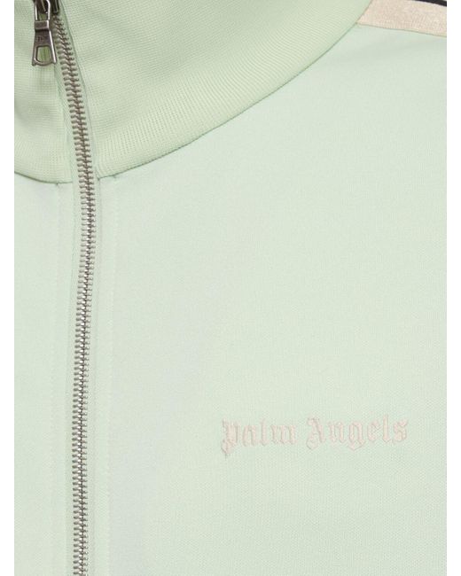 Palm Angels Green Classic Logo Tech Zip Track Jacket for men
