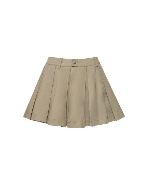 CANNARI CONCEPT Natural Simi Pleated Cotton Mini Skirt