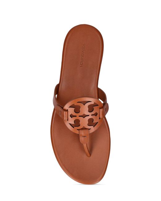 Tory Burch Brown 10mm Hohe Sandalen Aus Leder "miller"