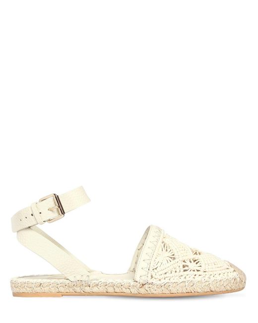 Valentino Garavani Leather Valentino Garavani 10mm Macramé Espadrille  Sandals in Light Ivory (White) - Lyst