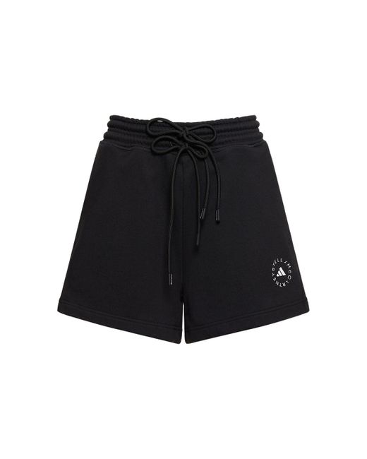 Adidas By Stella McCartney Black Hochtaillierte Terry-shorts "asmc"