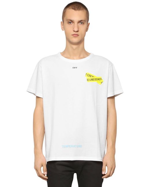 Off-White c/o Virgil Abloh Oversize Fire Line Tape Jersey T-shirt