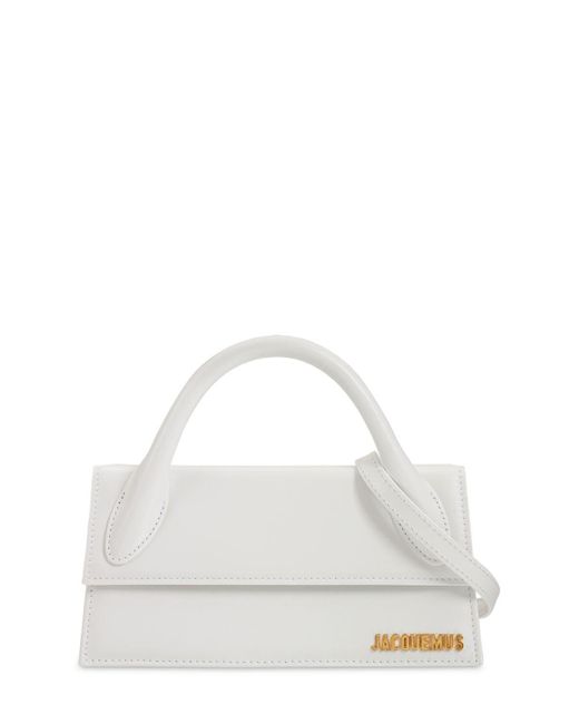 Jacquemus Le Chiquito Long Leather Top Handle Bag in White Lyst