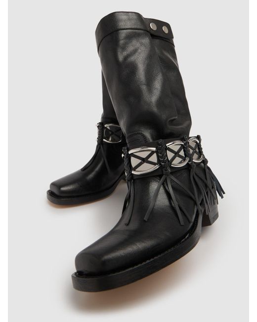 Isabel Marant Black 40mm Ademe Gaucho Leather Boots
