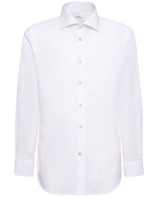 Camicia in cotone di Kiton in White da Uomo