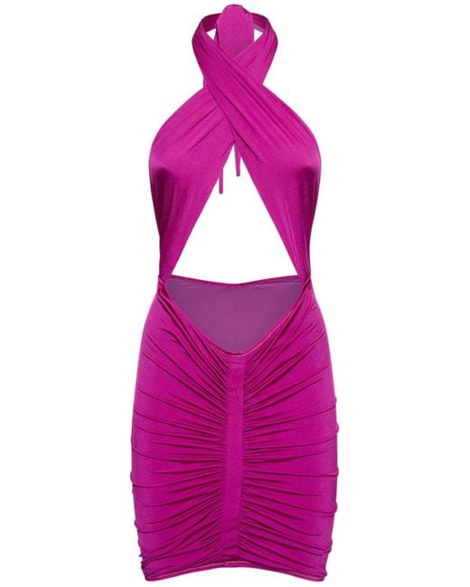 Reina Olga Pink Stallion Crisscross Cutout Mini Dress