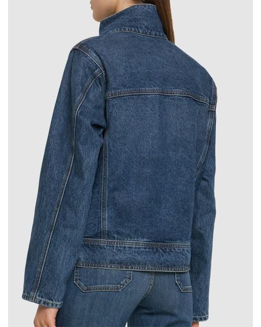 Nili Lotan Blue Marilou Cotton Denim Jacket