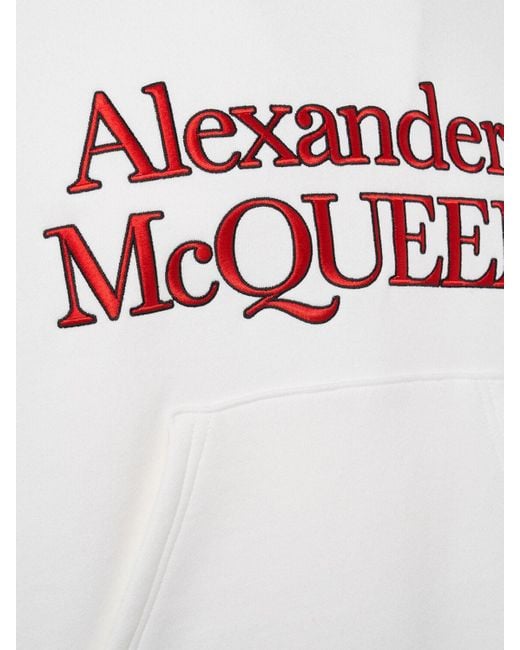 Alexander McQueen White Kimono Cotton Hoodie for men
