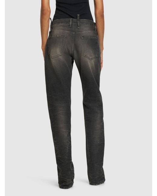 The Attico Black Denim Straight Jeans W/ Ring Detail