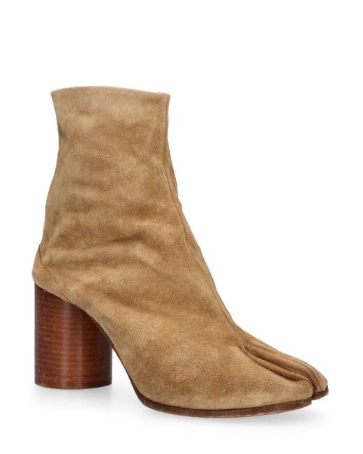 Maison Margiela Brown 80Mm Tabi Suede Ankle Boots