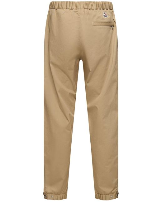 Pantalon en gabardine de coton Moncler pour homme en coloris Natural