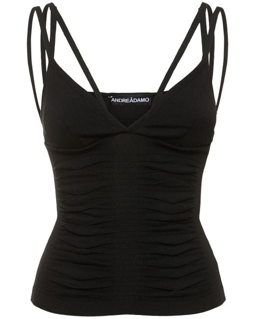 ANDREADAMO Black Crop-top Aus Viskosestrick "x-ray"