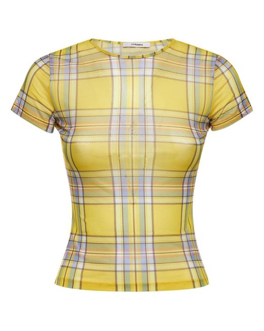 Miaou Yellow Mini Dion Checked T-shirt
