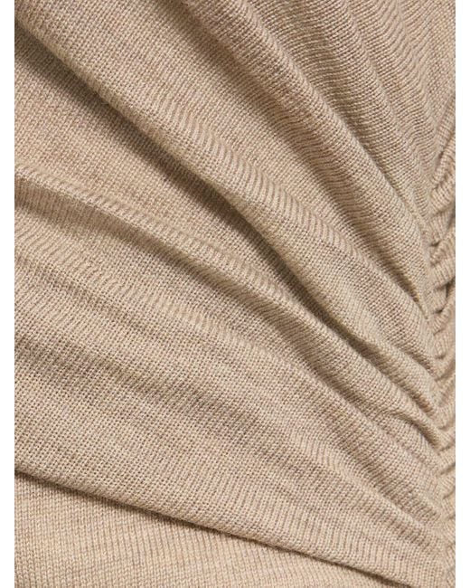 Robe longue en maille de laine drapée alice TOVE en coloris Natural