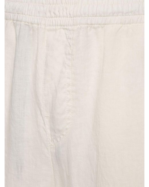 Aspesi White Garment-Dyed Lightweight Linen Pants for men