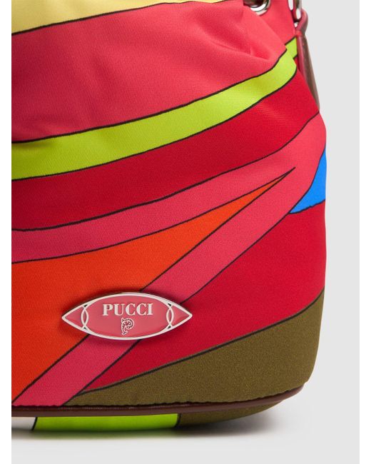 Emilio Pucci Small ナイロンドローコードバスケットバッグ Red